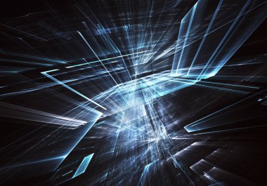 Bilgisayar soyut tehnology görüntü oluşturulur. Üç boyutlu 3d fraktal, doku