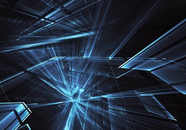 Bilgisayar soyut tehnology görüntü oluşturulur. Üç boyutlu 3d fraktal, doku