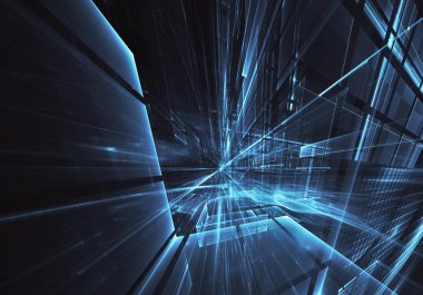 Bilgisayar soyut tehnology görüntü oluşturulur. Üç boyutlu 3d fraktal, doku