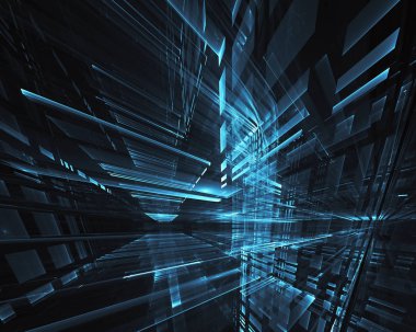 Bilgisayar soyut tehnology görüntü oluşturulur. Üç boyutlu 3d fraktal, doku