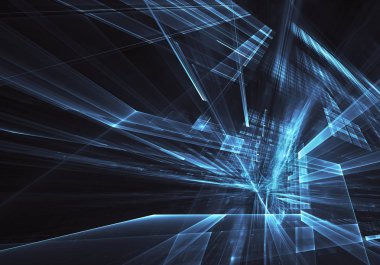 Bilgisayar soyut tehnology görüntü oluşturulur. Üç boyutlu 3d fraktal, doku