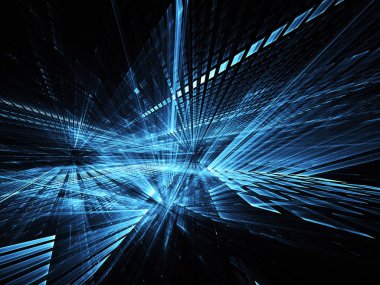 Bilgisayar soyut tehnology görüntü oluşturulur. Üç boyutlu 3d fraktal, doku