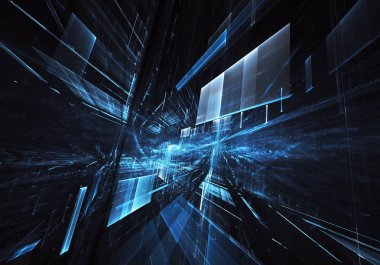 Bilgisayar soyut tehnology görüntü oluşturulur. Üç boyutlu 3d fraktal, doku