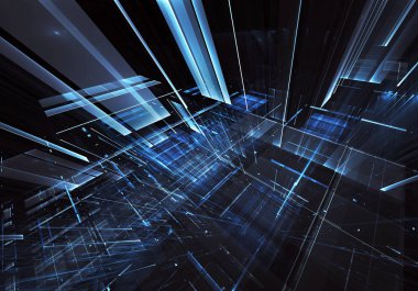 Bilgisayar soyut tehnology görüntü oluşturulur. Üç boyutlu 3d fraktal, doku