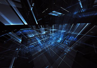 Bilgisayar soyut tehnology görüntü oluşturulur. Üç boyutlu 3d fraktal, doku