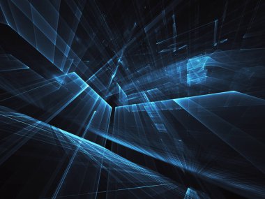 Bilgisayar soyut tehnology görüntü oluşturulur. Üç boyutlu 3d fraktal, doku