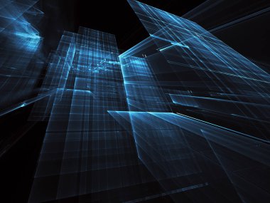 Bilgisayar soyut tehnology görüntü oluşturulur. Üç boyutlu 3d fraktal, doku