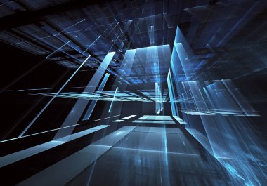 Bilgisayar soyut tehnology görüntü oluşturulur. Üç boyutlu 3d fraktal, doku