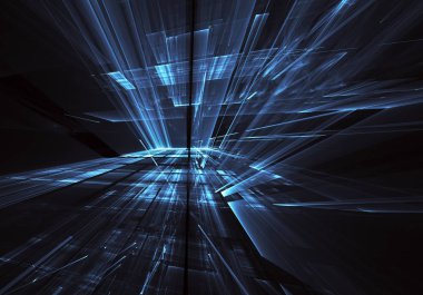 Bilgisayar soyut tehnology görüntü oluşturulur. Üç boyutlu 3d fraktal, doku