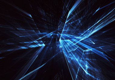 Bilgisayar soyut tehnology görüntü oluşturulur. Üç boyutlu 3d fraktal, doku