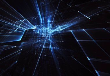 Bilgisayar soyut tehnology görüntü oluşturulur. Üç boyutlu 3d fraktal, doku