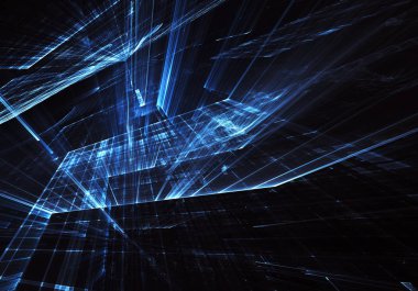 Bilgisayar soyut tehnology görüntü oluşturulur. Üç boyutlu 3d fraktal, doku