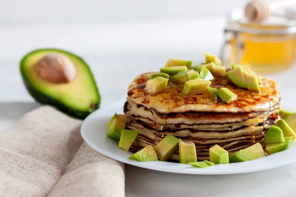 Pancakes Honey Avocado — Stock Photo, Image