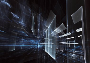 Bilgisayar soyut tehnology görüntü oluşturulur. Üç boyutlu 3d fraktal, doku