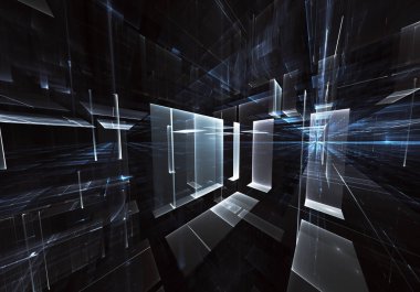 Bilgisayar soyut tehnology görüntü oluşturulur. Üç boyutlu 3d fraktal, doku