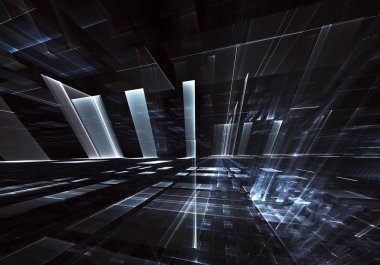 Bilgisayar soyut tehnology görüntü oluşturulur. Üç boyutlu 3d fraktal, doku