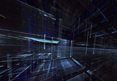 Bilgisayar soyut tehnology görüntü oluşturulur. Üç boyutlu 3d fraktal, doku