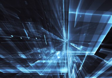 Bilgisayar soyut tehnology görüntü oluşturulur. Üç boyutlu 3d fraktal, doku