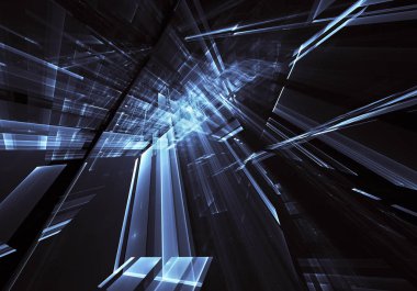 Bilgisayar soyut tehnology görüntü oluşturulur. Üç boyutlu 3d fraktal, doku