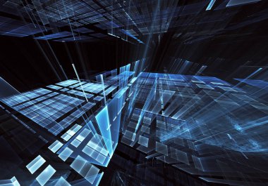 Bilgisayar soyut tehnology görüntü oluşturulur. Üç boyutlu 3d fraktal, doku