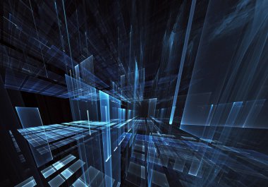 Bilgisayar soyut tehnology görüntü oluşturulur. Üç boyutlu 3d fraktal, doku