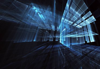 Bilgisayar soyut tehnology görüntü oluşturulur. Üç boyutlu 3d fraktal, doku
