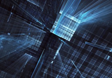 Bilgisayar soyut tehnology görüntü oluşturulur. Üç boyutlu 3d fraktal, doku