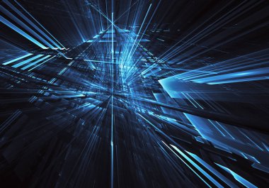 Bilgisayar soyut tehnology görüntü oluşturulur. Üç boyutlu 3d fraktal, doku