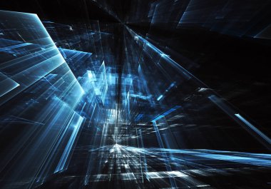 Bilgisayar soyut tehnology görüntü oluşturulur. Üç boyutlu 3d fraktal, doku