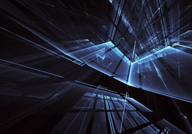 Bilgisayar soyut tehnology görüntü oluşturulur. Üç boyutlu 3d fraktal, doku