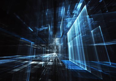 Bilgisayar soyut tehnology görüntü oluşturulur. Üç boyutlu 3d fraktal, doku