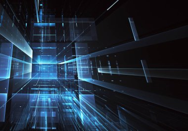 Bilgisayar soyut tehnology görüntü oluşturulur. Üç boyutlu 3d fraktal, doku