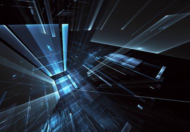 Bilgisayar soyut tehnology görüntü oluşturulur. Üç boyutlu 3d fraktal, doku