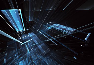 Bilgisayar soyut tehnology görüntü oluşturulur. Üç boyutlu 3d fraktal, doku