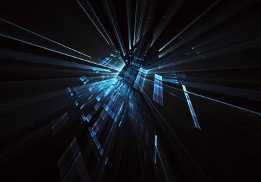 Bilgisayar soyut tehnology görüntü oluşturulur. Üç boyutlu 3d fraktal, doku