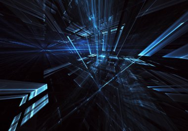 Bilgisayar soyut tehnology görüntü oluşturulur. Üç boyutlu 3d fraktal, doku