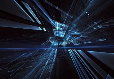 Bilgisayar soyut tehnology görüntü oluşturulur. Üç boyutlu 3d fraktal, doku