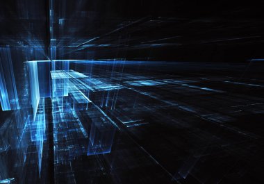 Bilgisayar soyut tehnology görüntü oluşturulur. Üç boyutlu 3d fraktal, doku