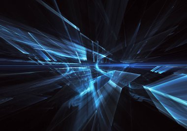 Bilgisayar soyut tehnology görüntü oluşturulur. Üç boyutlu 3d fraktal, doku