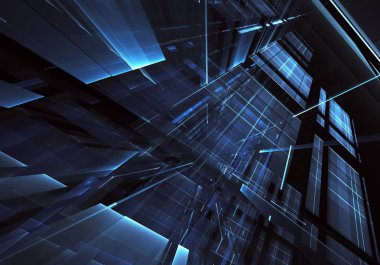 Bilgisayar soyut tehnology görüntü oluşturulur. Üç boyutlu 3d fraktal, doku