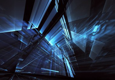 Bilgisayar soyut tehnology görüntü oluşturulur. Üç boyutlu 3d fraktal, doku