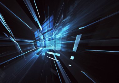 Bilgisayar soyut tehnology görüntü oluşturulur. Üç boyutlu 3d fraktal, doku