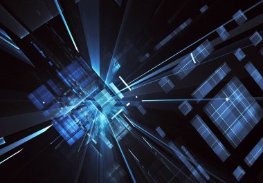 Bilgisayar soyut tehnology görüntü oluşturulur. Üç boyutlu 3d fraktal, doku