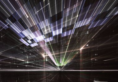 Bilgisayar soyut tehnology görüntü oluşturulur. Üç boyutlu 3d fraktal, doku