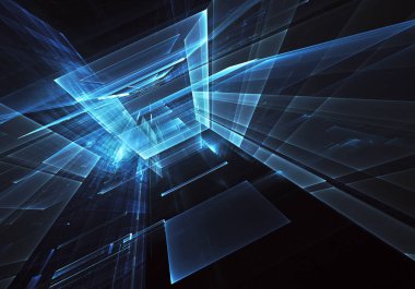 Bilgisayar soyut tehnology görüntü oluşturulur. Üç boyutlu 3d fraktal, doku