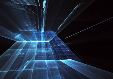 Bilgisayar soyut tehnology görüntü oluşturulur. Üç boyutlu 3d fraktal, doku