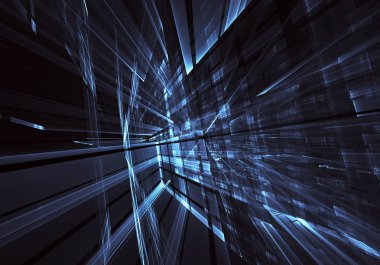 Bilgisayar soyut tehnology görüntü oluşturulur. Üç boyutlu 3d fraktal, doku