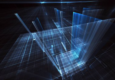 Bilgisayar soyut tehnology 3d görüntü oluşturulur. Üç boyutlu 3d fraktal, doku