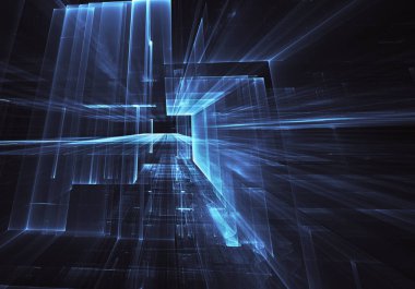 Bilgisayar soyut tehnology 3d görüntü oluşturulur. Üç boyutlu 3d fraktal, doku