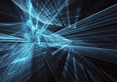 Bilgisayar soyut tehnology 3d görüntü oluşturulur. Üç boyutlu 3d fraktal, doku